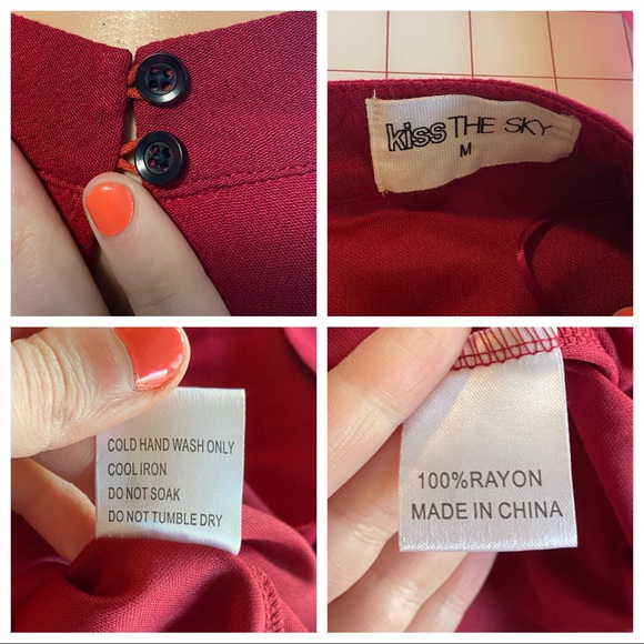 Urban Outfitters Kids the Sky Medium NWT red lace belle sleeve boho flowy dress - Picture 8 of 16